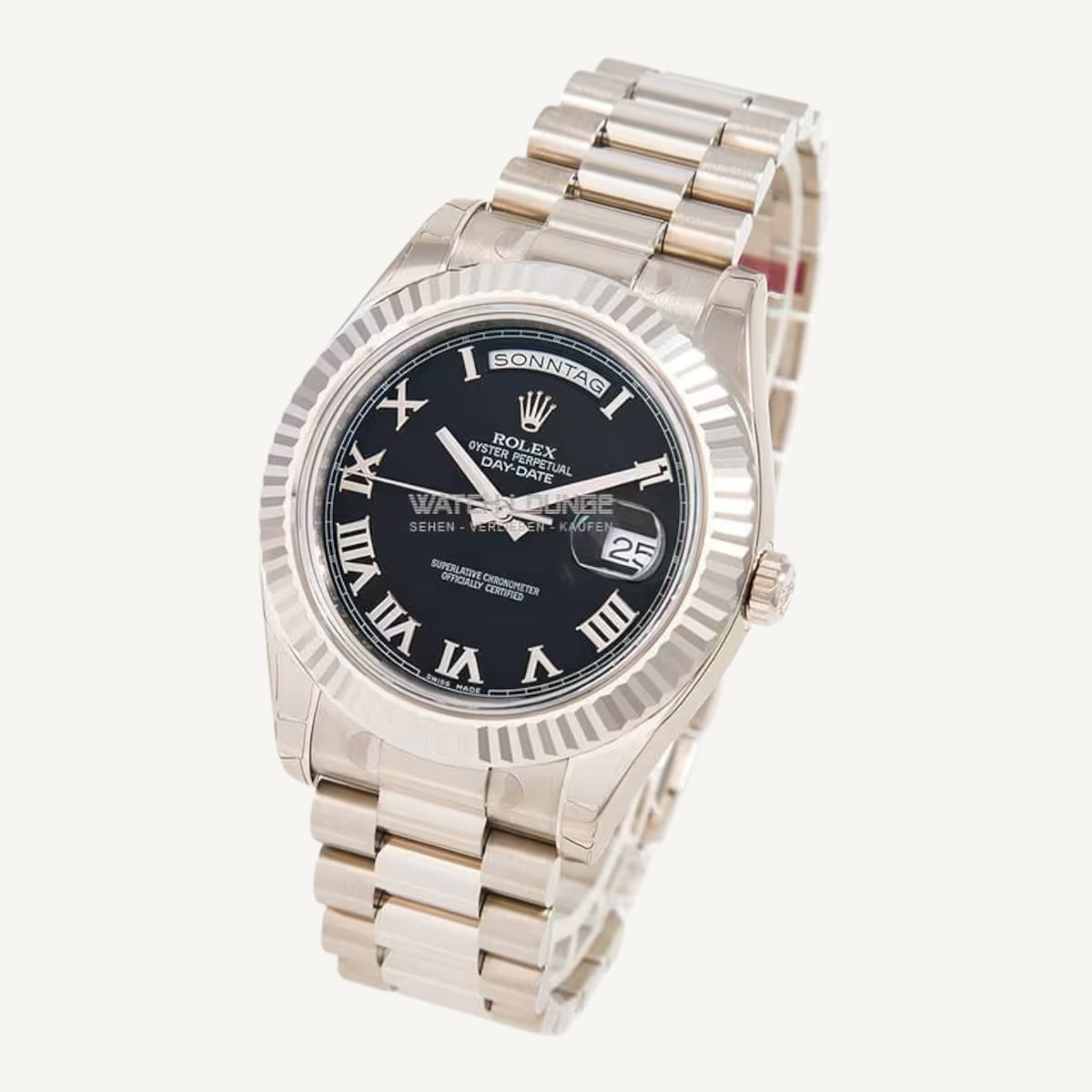 Rolex Day-Date 41 218239 | Black Dial | White Gold | Unworn | Box & Papers