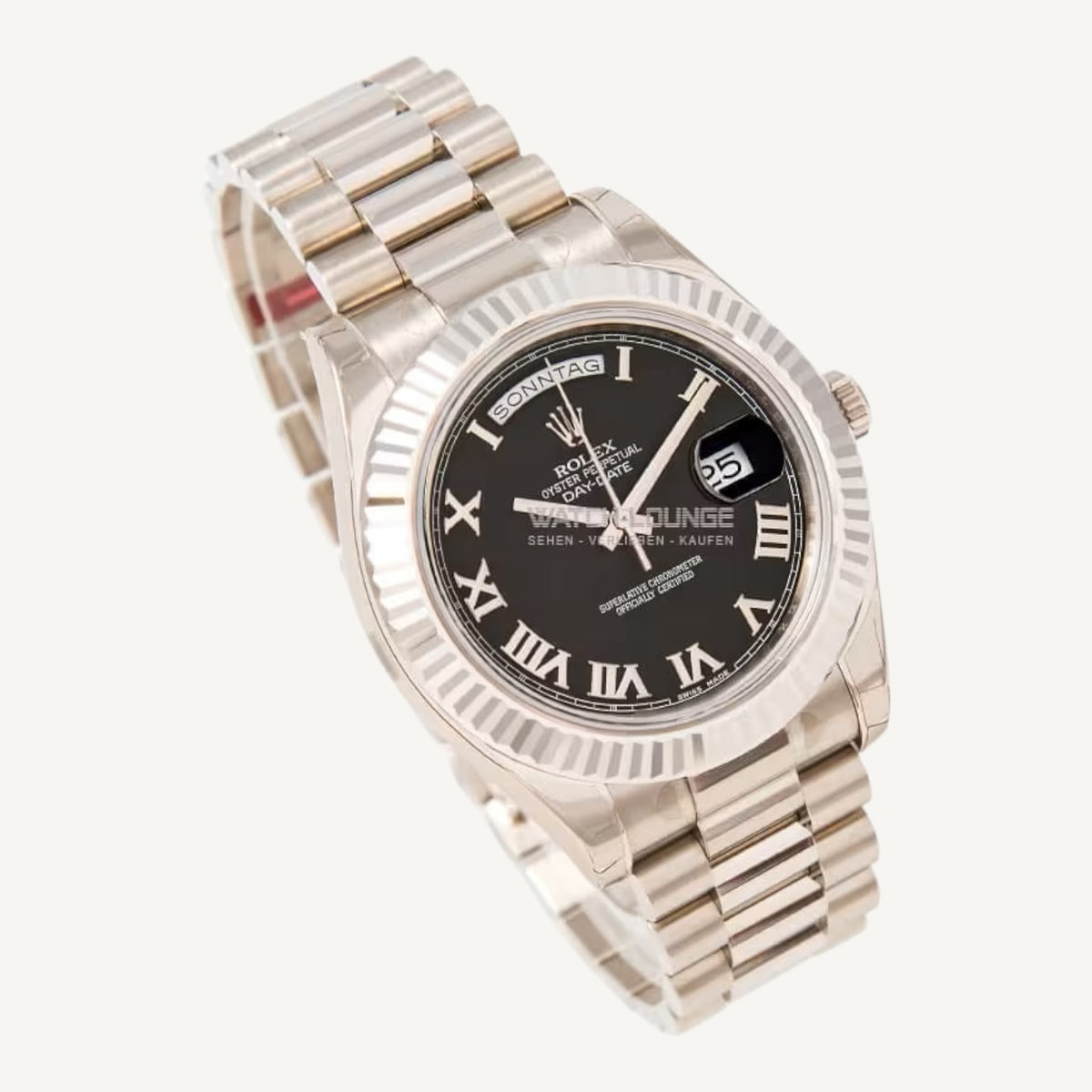 Rolex Day-Date 41 218239 | Black Dial | White Gold | Unworn | Box & Papers