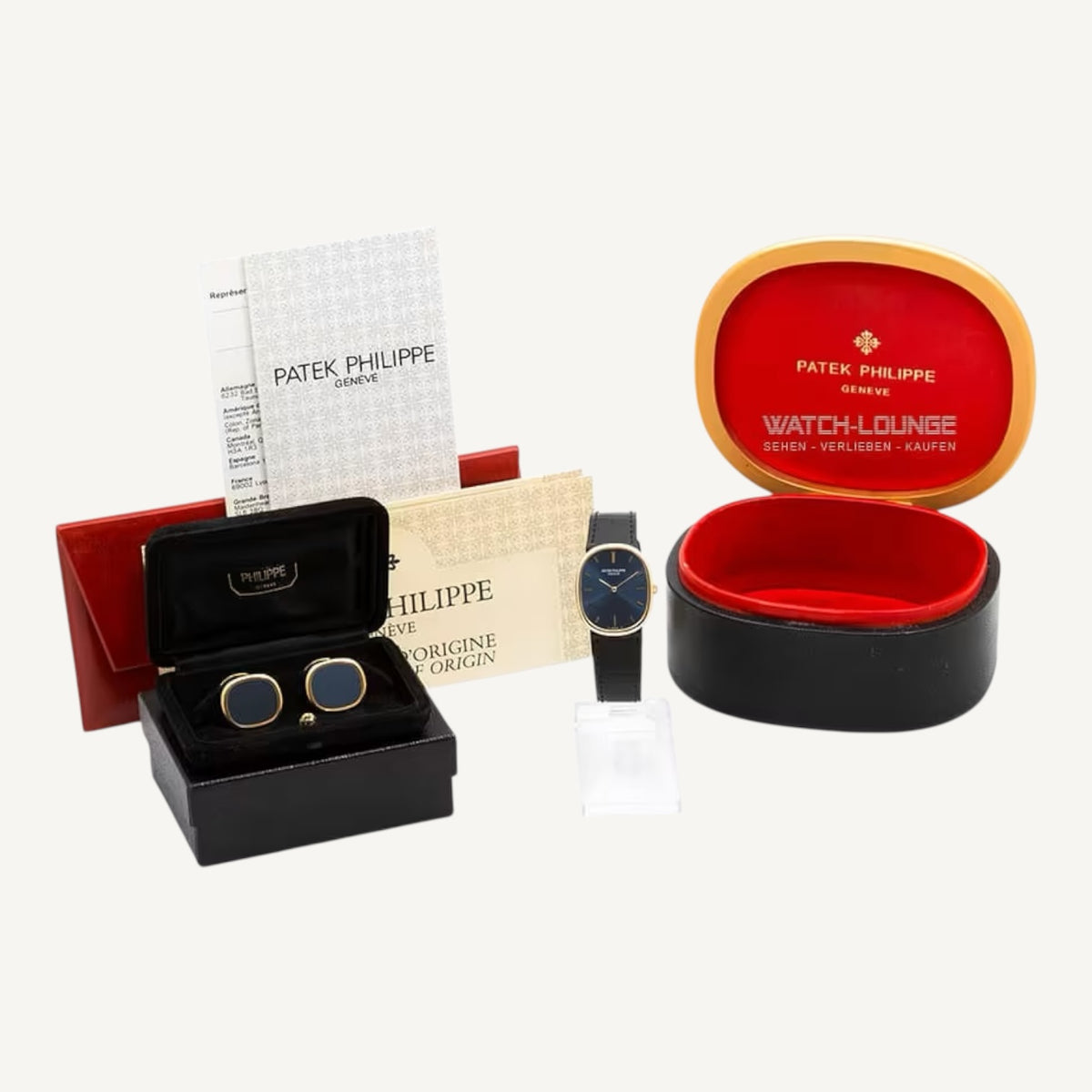 Patek Philippe Ellipse d'Or 3848 | Blue Dial | Yellow Gold | Very Good | Box & Papers