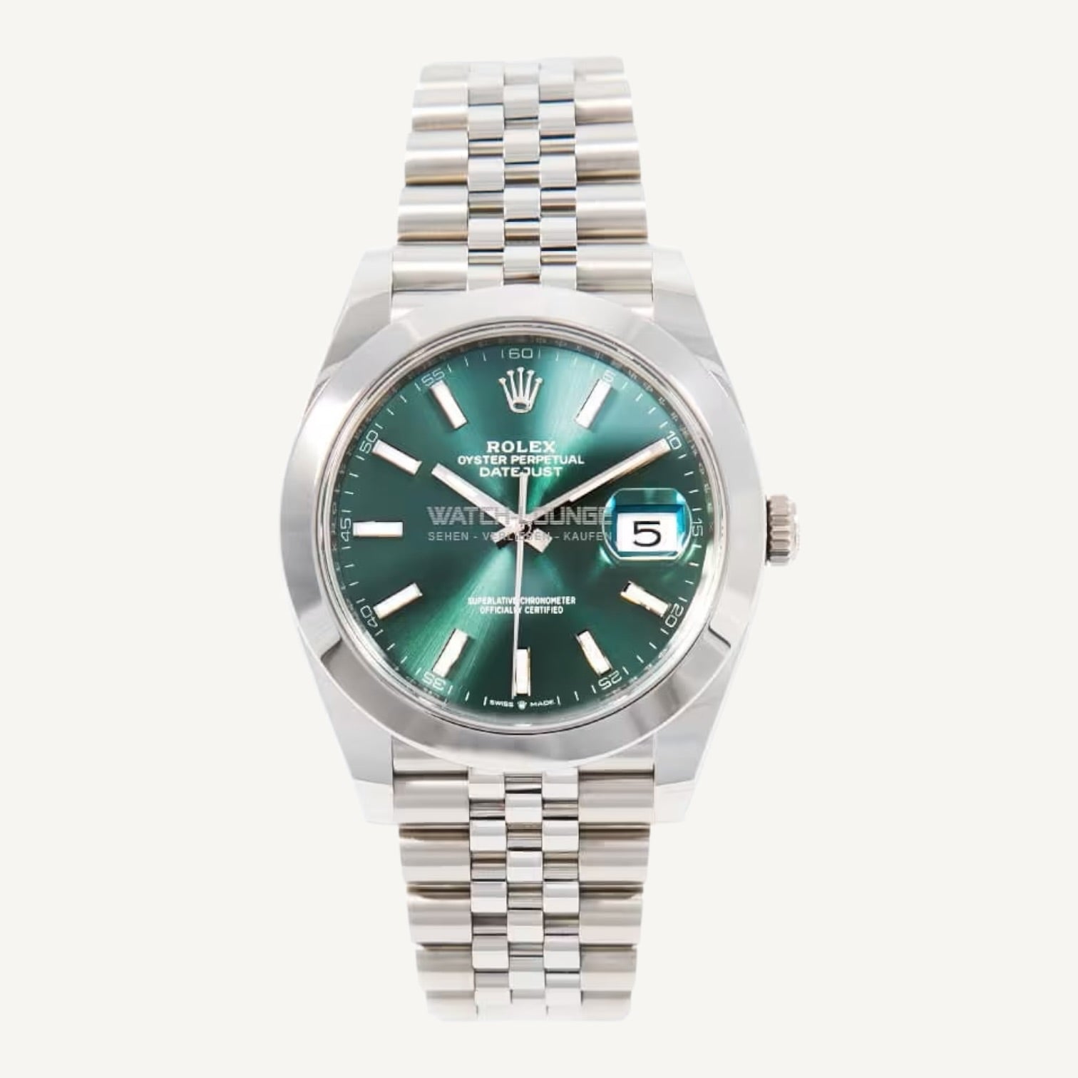 Rolex Datejust 41 126300 | Mint Green Dial | Jubilee | Unworn | Full Set