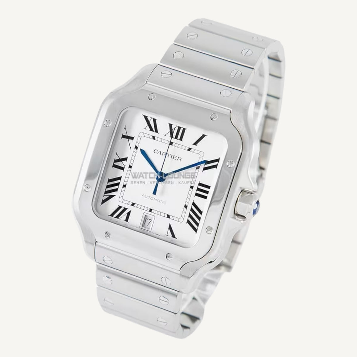 Cartier Santos de Cartier Large WSSA0009 | White Dial | Steel | Very Good | Box & Papers